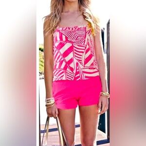 NWT LILLY PULITZER Lei Lei Capri Pink White SILK Tie-Neck Halter Top ALL SIZES